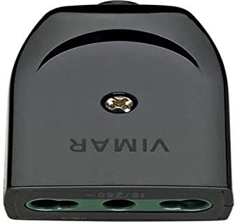 VIMAR Bpresa mobile grande SICURY 2P+T 16 A 250 V, standard italiano tipo P17/11, uscita cavo assiale, nero