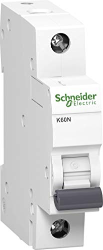 Schneider Interruttore Automatico K60N 1P, 2A, C Caratteristiche, 6kA, Bianco