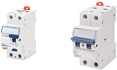 Gewiss Interruttore Differenziale Puro Idp Na 2P 25A Tipo Ac Istantaneo Idn=0,03A 230V 2 Moduli & Interruttore Magnetotermico Mt45-1P+N Curva C 25A 2 Moduli