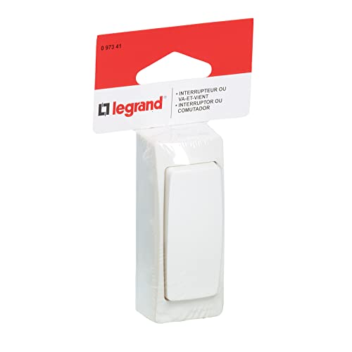 Legrand Interruttore o deviatore, versione stretta, per installazione sporgente, da 2300 W, 230 V, colore: Bianco
