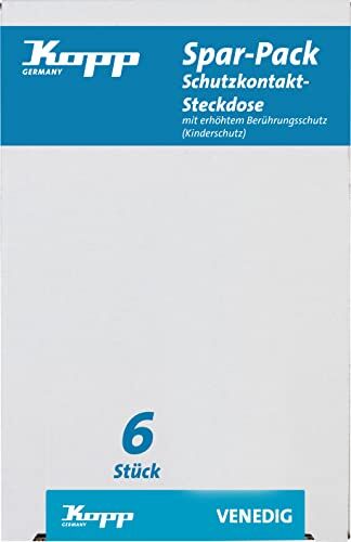 Kopp , Presa Schuko Venedig, Confezione Risparmio da 6 Pz.,