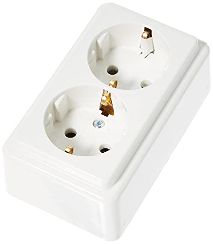 Kopp Presa elettrica con contatto di protezione, colore: bianco/marrone, Bianco,