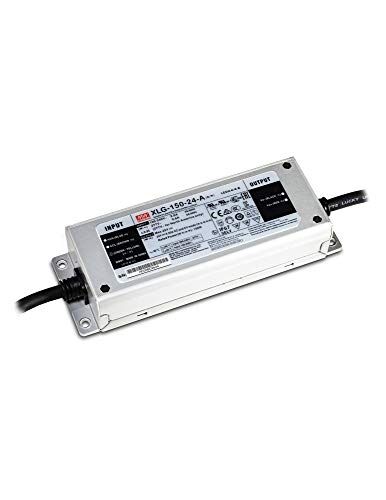 MEAN WELL ALIMENTATORE  WATERPROOF IP67 SERIE XLG 150 W 24V CON PFC Tensione o Corrente Costante Modello Trasformatore da AC 220V a DC 24V CC e CV MODE (XLG-150-24-A 150 WATT)