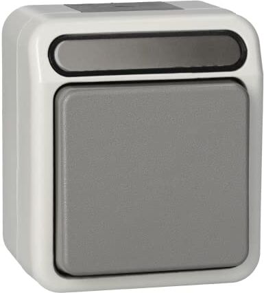 Schneider Electric Merten, Pulsante con morsetto a N, deviatore unipolare, Aquastar, Grigio,