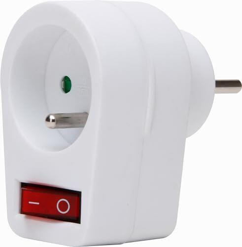 Kopp Spina di protezione centrale (solo per l'esportazione), con maggiore protezione dei contatti, interruttore illuminato a 1 polo, colore: bianco, 1x16A, IP20, 230 V ~/50Hz,