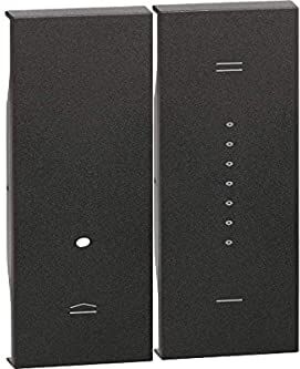 BTicino KG19 Cover Living Now da Applicare su Interruttore Dimmer  (Art. K4410, K4411), 2 Moduli, Colore Nero