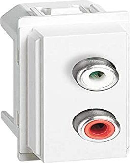 BTicino KW4269R Modulo doppio RCA, Serie Living Now, 1 Modulo, Colore Bianco