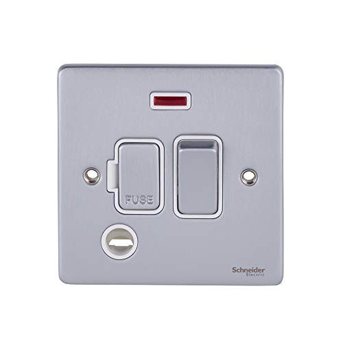 Schneider Electric GU5514WBC Piastra a basso profilo, connessione fusibile, neon, cromata