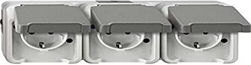 Schneider Electric Merten presa tripla schuko, 1 pezzo, grigio chiaro, meg2391 – 8029