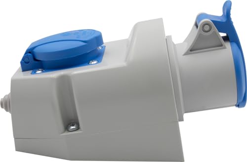 Brennenstuhl Presa Elettrica a Muro Combinata con Presa CEE 230V/16A a 3 Poli + Presa Tipo F (Schuko), , Presa Industriale con Coperchio, Uso Interno/Esterno, Officine, Garage, Industrie, IP44, 16A