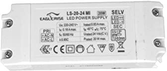 LEDLUX Trasformatore 220 24V, Alimentatore 24V Per Striscia Led, Modello Lungo Sottile, Carcassa In Plastica (20)