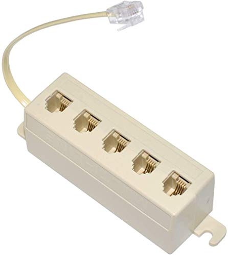 No SDOPPIATORE TELEFONICO 5 WAY VIE PRESE PLUG RJ11 MULTIPRESA TELEFO CON CAVO