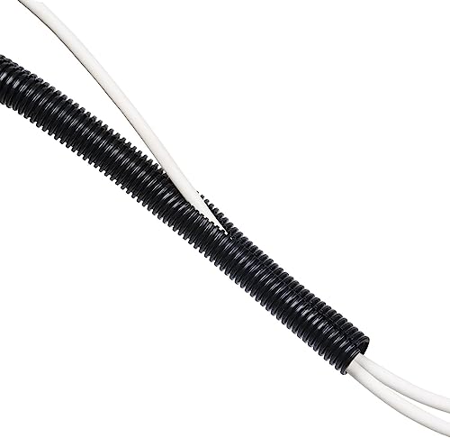 Genérico Tubo flessibile in plastica ondulata per cavi elettrici 25 mm diametro x 1,3 lunghezza nero
