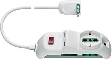 VIMAR Presa multipla con 2 USB e interruttore automatico di protezione 10 A, 2 Biprese Sicury, 1 presa universale, cavo 1,5