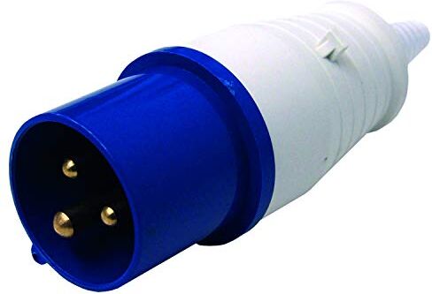 Electraline Spina Elettrica Industriale, IEC, 16A, 2P+T, 220V, Blu