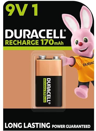 Duracell Batterie Ricaricabili 9 V (Confezione da 1), 9 V 170 mAH, Energia di lunga durata