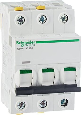 Schneider Electric Schneider  Interruttore di protezione per cavo iC60N, 3P, 16A, C Caratteristica