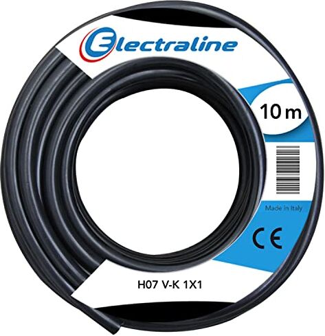 Electraline Cavo H07 V-K 1X1 10 m, colore: Nero