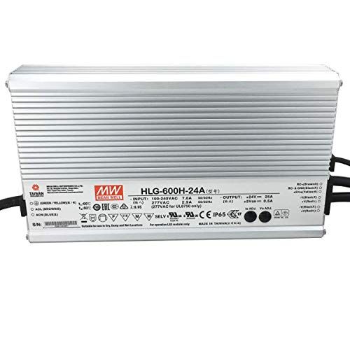 MEAN WELL Sconosciuto HLG-600H-24A:  Alimentatore LED 600 W, 24 V, IP65, tensione e corrente regolabili 24 V 600 W
