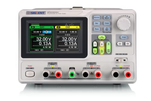 Siglent Serie SPD3000X-E Alimentatore DC programmabile, tensione programmabile a 4 cifre, 3 canali di produzione, 30 V/3 A X2, 2,5 V/3,3 V/5 V/3 A X1, commutabile, TFT-LCD monitor