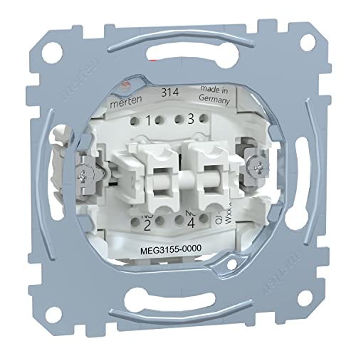 Schneider Electric Merten, Modulo interruttore doppio, unipolare, con morsetti, 10 A, AC 250 V 1563668