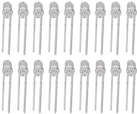 LiebeWH 100Pcs Diodo Luminoso a LED 8 Colori LED Lampada a Colori Luminosi Kit di Componenti Elettronici Circuito LED Kit Assortito 3mm 3V per Esperimento di Progetti Scientifici (capelli bianchi rosa)