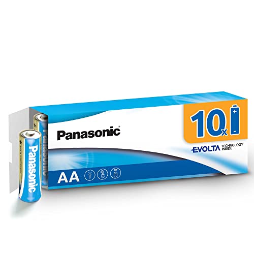 Panasonic EVOLTA TECHNOLOGY INSIDE, AA Mignon LR6, confezione da 10 in imballaggio privo di plastica, 1,5 V, batteria con energia a lunga durata, batteria alcalina