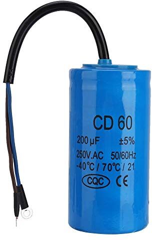 YWBL-WH Condensatore motore CD60 200uF Condensatore di marci 250V AC 50/60Hz Condensatore di avviamento con cavo per compressore d'aria motore