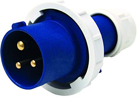 Electraline Spina Elettrica Industriale, IEC, 16A, 2P+T, 220V, IP67, Blu