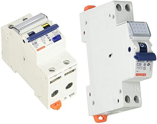 Gewiss Interruttore Magnetotermico Differenziale Compatto Mdc 45-1P+N Curva C 32A Tipo AC Idn=0,03A 2 Moduli & GW90028 Interruttore Magnetotermico 1P+N 20A 4,5KA, Automatico, Multicolore