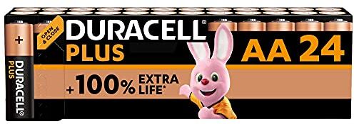 Duracell Batterie Plus AA (pacco da 24) Alcalina 1.5V Fino al 100% di extra durata Affidabilità per i dispositivi a uso quotidiano 0% plastica nel pacco 10 anni di conservazione LR6 MN1500