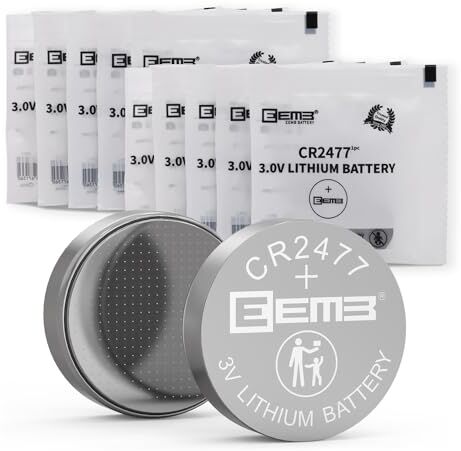 EEMB CR2477 Batteria Bottone al Litio 3V 1100mAh, Pila CR 2477 DL2477 ECR2477, Confezione da 10