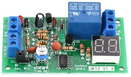 Walfront Modulo Relè, Relè di Controllo Timer di Ritardo, Display LED Digitale DC 12V