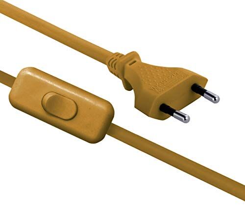 Electraline 0 Filo per lampada con interruttore, lunghezza: 1,5 m, oro antico