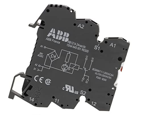 ABB – Relè di interfaccia rb121 a-24 VAC/DC R600 1 WE, A2 = 24 V AC/DC, 10 mA 250 V/6 A, LED