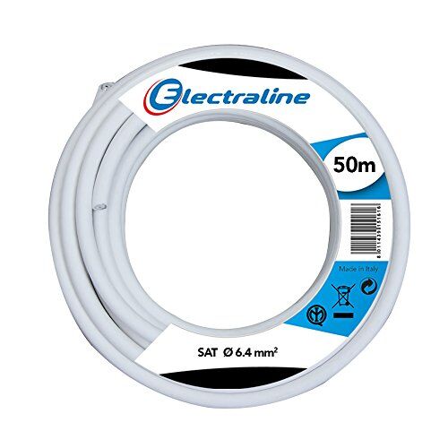 Electraline Cavo Satellite, Lunghezza 50 m, Bianco