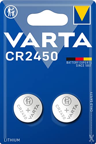 Varta 6450101402 CR2450 Lithium 3V Batteria Piatta Specialistica, Non Ricaricabile, Monouso, Litio, a Bottone, 620 mAh, Metallic