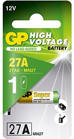 GP Batteria 27A 12V Blister da 1 Pila Alcalina MN27 / A27 da 12 Volt