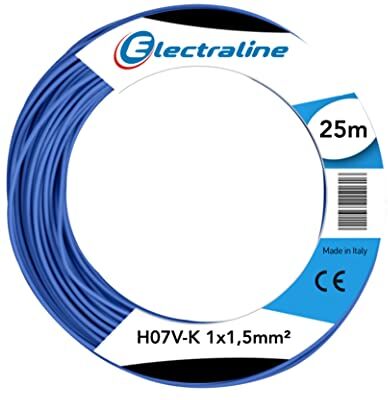 Electraline Cavo Unipolare N07V-K, Sezione 1x1.5 mm, 25 mt, Blu