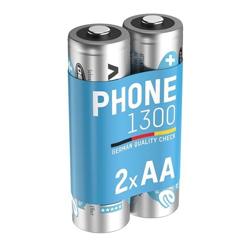 Ansmann MaxE Mignon AA batteria ricaricabile 1300mAh DECT Phone-Akku pre-carica della batteria batteria per i telefoni cordless (1x confezione da due) MaxE