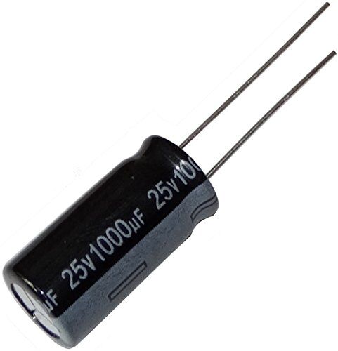 Aerzetix 20x Condensatori elettrolitici radiali 1000µF ± 20% 25V THT 105 ° C 2000h Ø10x20mm