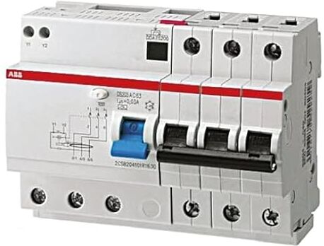 ABB RCBO System Pro M Compact DS203 Interruttore FI/LS 25A, 3 poli, sensibilità 30 mA, montaggio su guida DIN