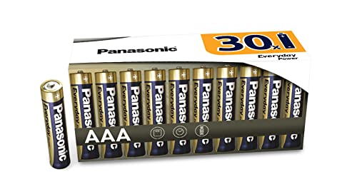 Panasonic Everyday Power Batteria Alcalina AAA Micro LR03, Confezione da 30 Pezzi, in Confezione Priva di Plastica, 1.5 V, per Energia Affidabile