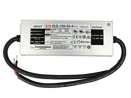 MEAN WELL Alimentatore MeanWell Serie XLG-150, Trasformatore Led Driver 150W, Impermeabile IP67, Input 220V e 110V ()