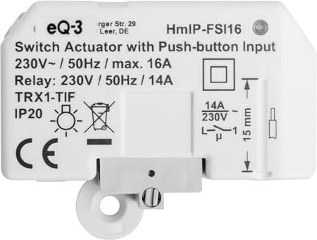 Homematic IP 154346A0 Attuatore di commutazione, Bianco