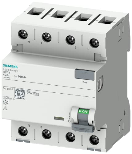 Siemens – Interruttore differenziale 5SV 70 mm Classe – A 4 poli 40 A 30 mA