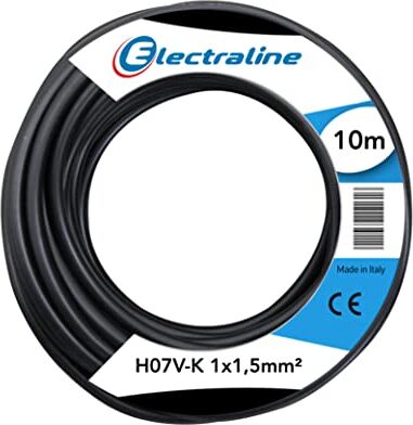 Electraline , Cavo H07V-K Sezione 1x1,5 mm², Lunghezza 10 m, Nero