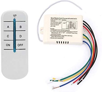 CEERO YAM-804 Interruttore per telecomando a 4 vie, 4 vie ON/OFF Interruttore per telecomando per trasmettitore ricevitore a parete wireless digitale 220V