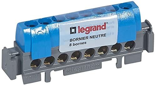 Legrand Blocco terminale con 8 morsetti, per cavi da 1,5 16 mm, colore: Blu