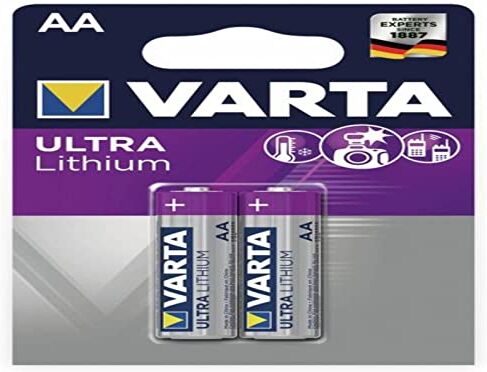 Varta Lithium Batterie AA Mignon LR06 (pacco da 2) Ideali per fotocamere digitali, giocattoli, dispositivi GPS, impieghi sportivi e all'aria aperta